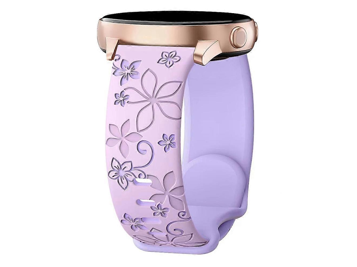 Pulseira De Silicone Bicolor Com Relevo De Bauhinia, 20 Mm