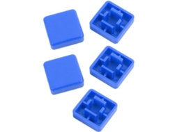 Conjunto de 5 Capas Protetoras Quadradas para Botões Táteis 12x12x7,3mm, na Cor Azul CHABERLU
