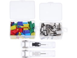Dispensador de clipes de corrente portátil, transparente e reutilizável Shineofi para mesa de casa, inclui reposicionamento.