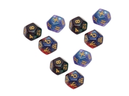 Conjunto de Dados Poliédricos 9pcs plástico à prova d'água para Jogos de Mesa Cor Gradiente S/MARCA