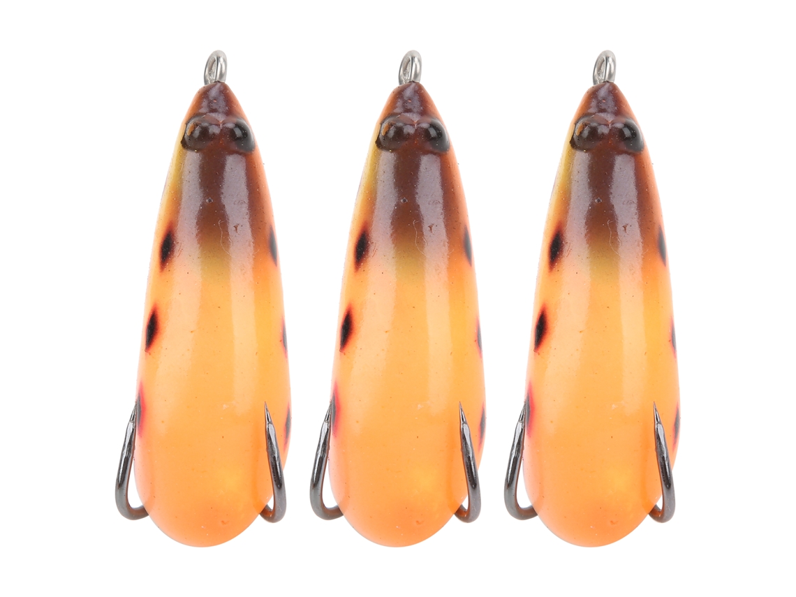 Kit de Isca de Pesca Silicone 3 Peças Laranja