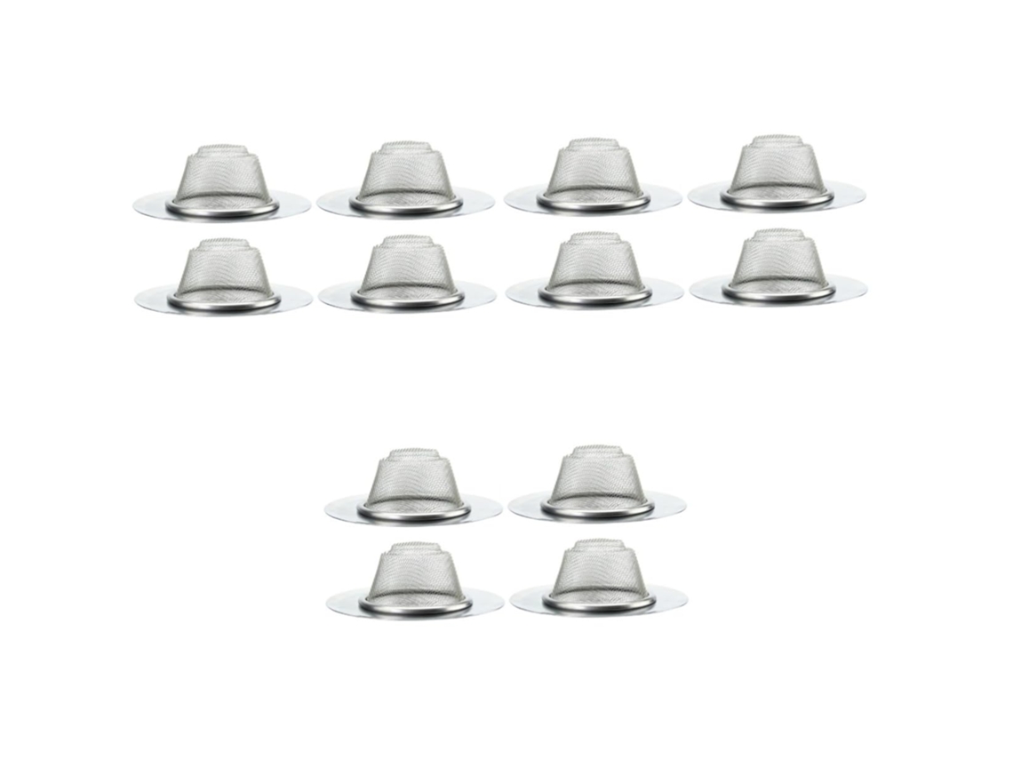 Conjunto De 12 Filtros Redondos De Aço Inoxidável Para Pias De Cozinha E Banheiro.