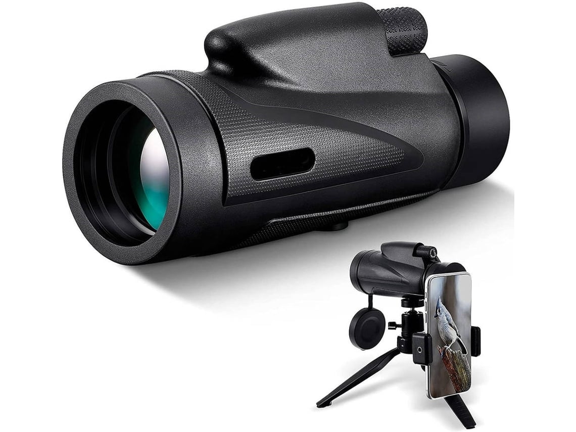 Monóculo ENZONS 10X50 Ultra Hd para Observação de Pássaros Adultos Alça de Mão de Montagem em Trilho de Prisma Bak4 Prism Picatinny de -Preto