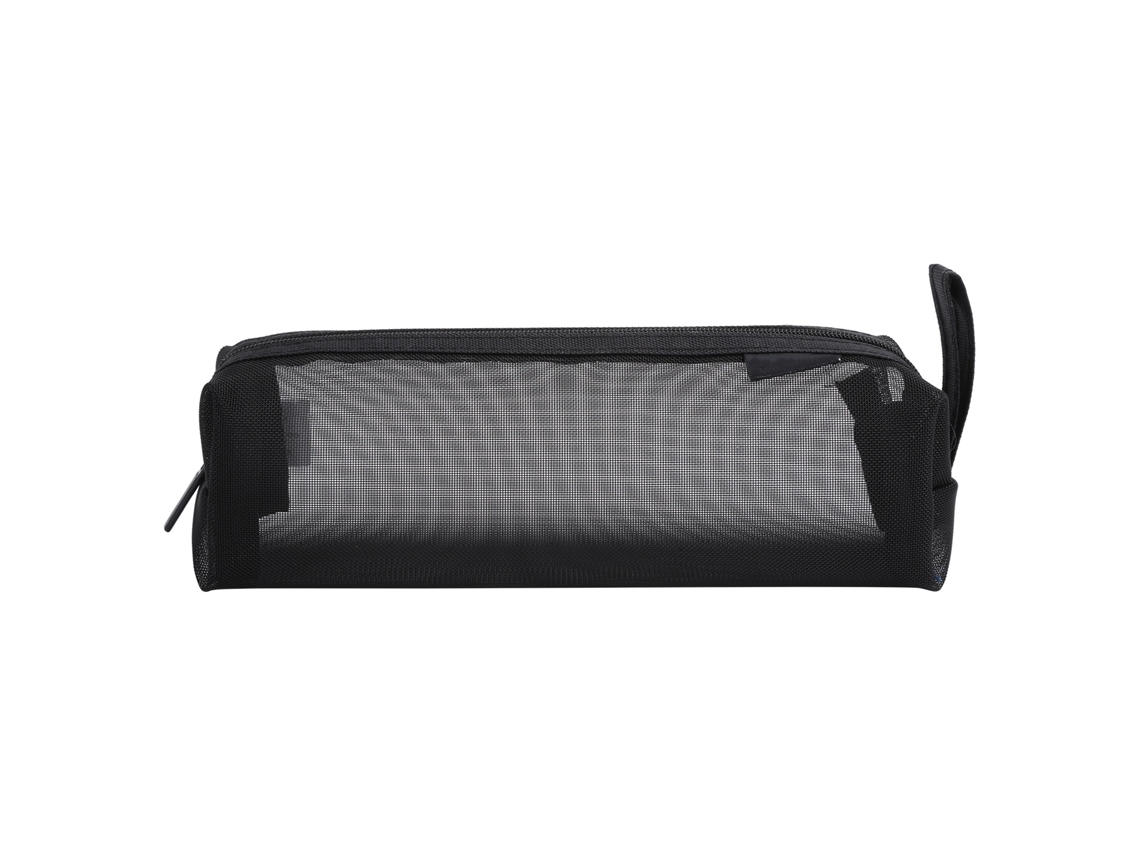 Estuche De Lápices Con Cremallera Nylon Mesh Para Niños Niñas Estudiantes Escolar Negro