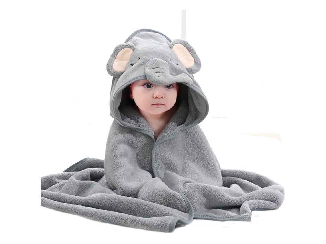 Toalha de capuz para bebê com padrão animal, ultra macia e absorvente | S/MARCA