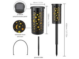Lâmpadas Solares Jardim Tomshine 6 Pack Led Estaca Ip44 Decoração Exterior | S/MARCA