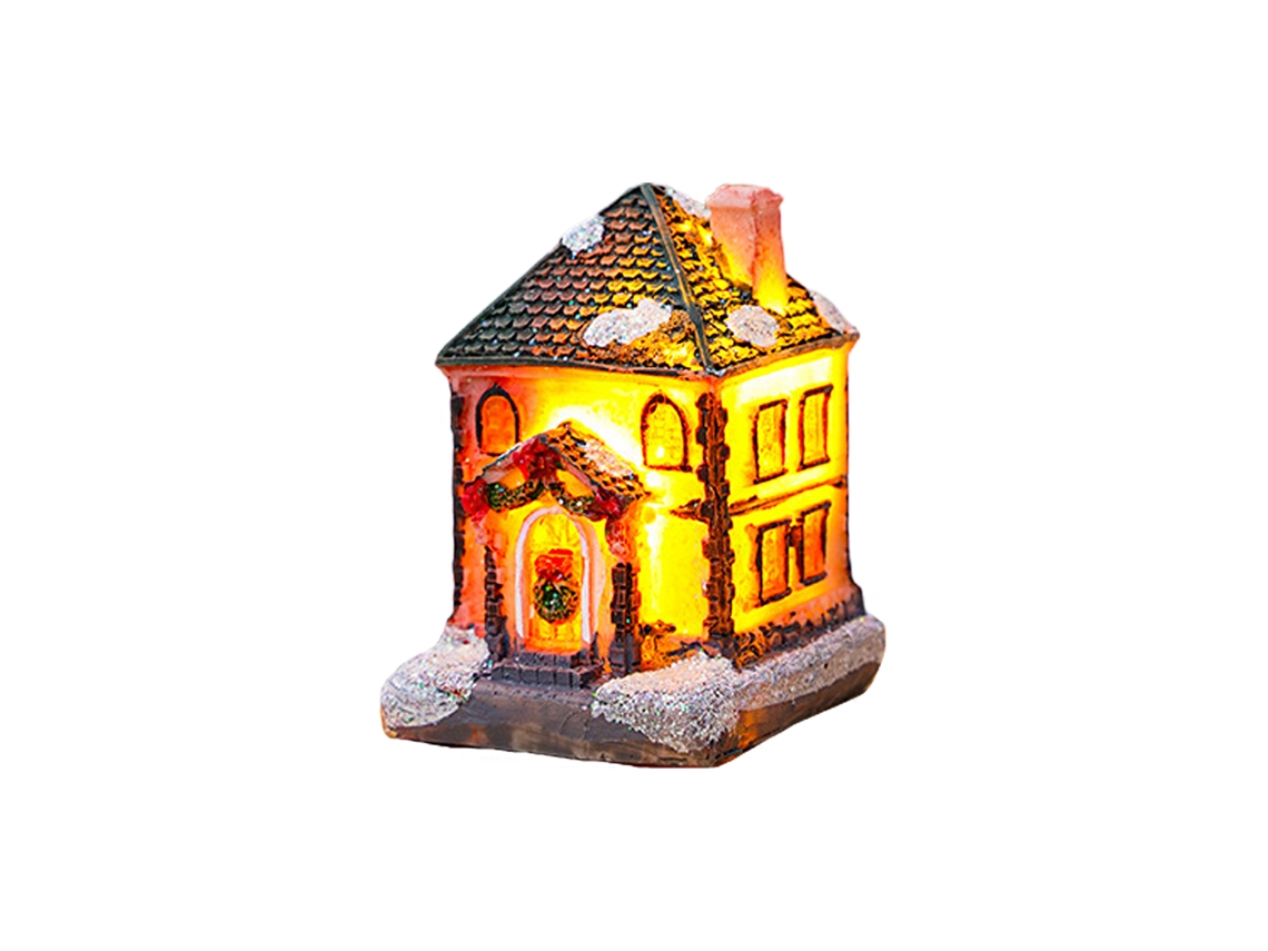 Decoração Natalina em Resina Pequena Casa com Luz LAXISCREED
