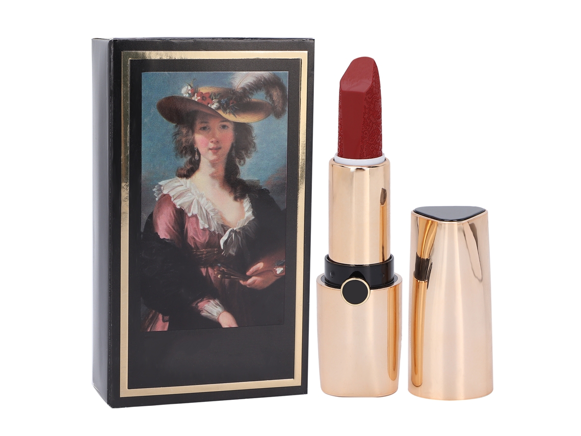 Batom Yaqinuo, tubo dourado com padrão gravado, longa duração, não gruda nos óculos, 3,8g (03)