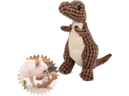 2026 brinquedo de Dinossauro Resistente para Cachorros Mordedores Agressivos com Sinaleiro e Materiais de Alta Qualidade Café