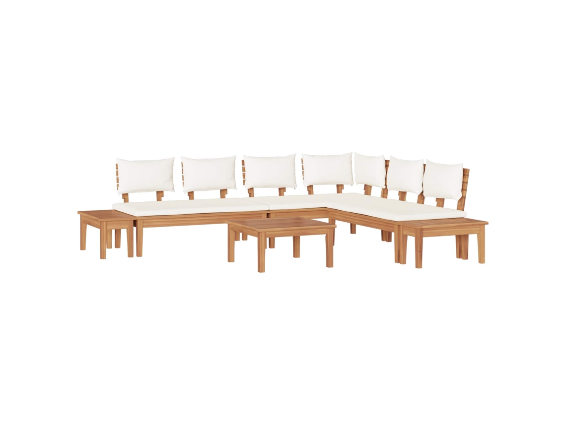Maison Exclusive - Conjunto De Sofá De Jardim 4 Unid. Marrom E Creme