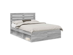Estrutura da Cama com Cabeceira Cinza Sonoma 150x200 cm MAISON EXCLUSIVE