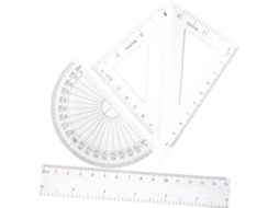 Conjunto Com 4 Réguas De Desenho Transparentes Plástico, Régua,
