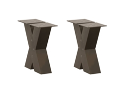 Vidaxl Pés Para Mesa De Centro Em Formato De X, 2 Peças, Aço Natural, 30x(30-31) Cm, Aço