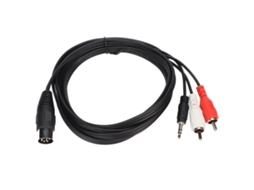 Cabo Mali DIN 8 pinos para 3.5mm, 2 Rca macho, para áudio, 1.8m