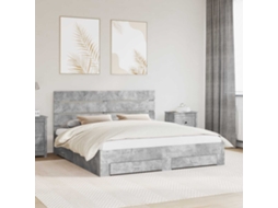 Vidaxl Estrutura Da Cama Cinzento 180 X 200 Cm Derivados De Madeira