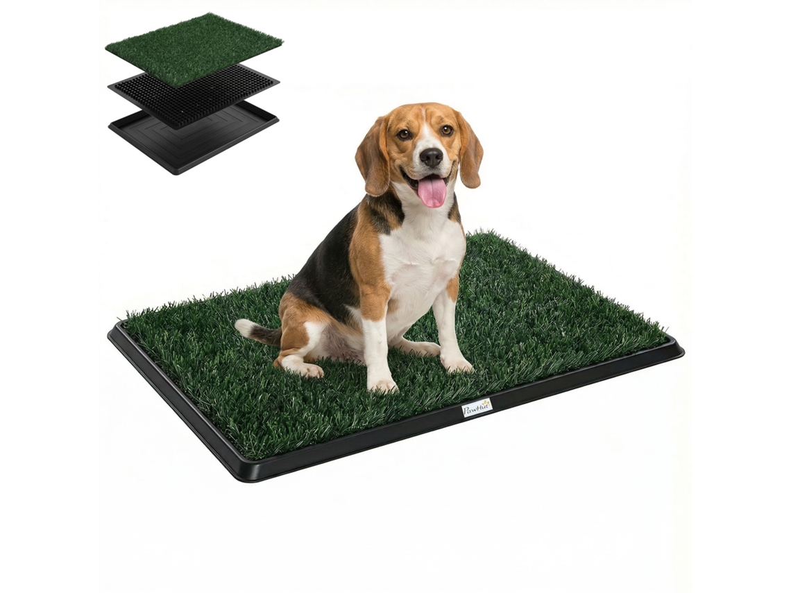 Sanita para cães com relva artificial, bandeja higiênica com drenagem 76x50,5 cm verde S/MARCA