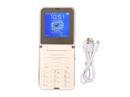 Telefone Celular Flip 2g Para Idosos Com Tela 2.6 Polegadas Botões Grandes Som Alto Câmera 1.3mp Ouro