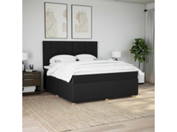 Vidaxl Cama Com Molas/colchão 180x200 Cm Tecido Preto