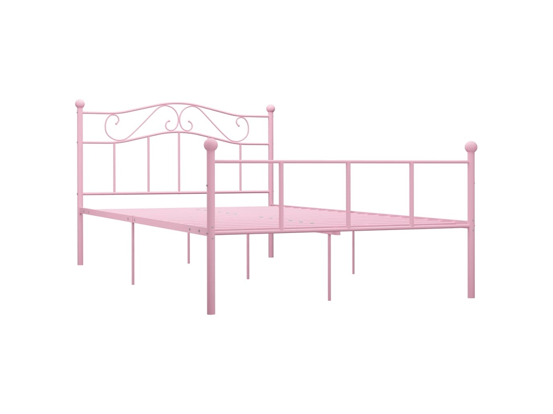 Estrutura de Cama 140x200 Cm Metal Rosa MAISON EXCLUSIVE