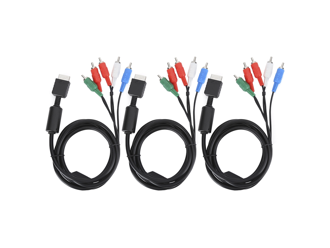 3 Cabos De Vídeo Hd Universal Para Sony Ps2 Ps3
