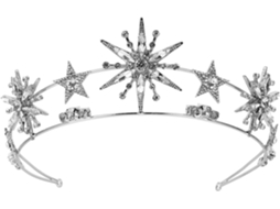 Coroa De Casamento Com Estrela Prateada E Strass