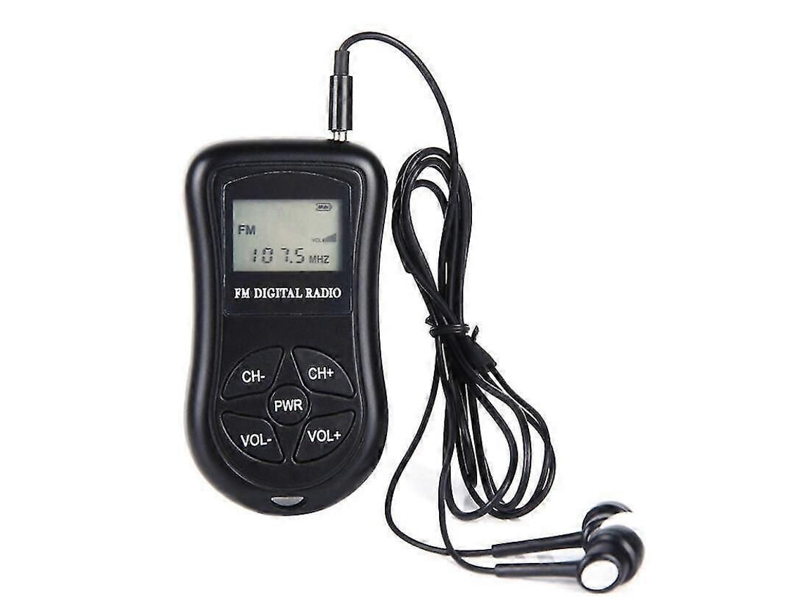 Rádio de Bolso, Display Lcd Portátil Digital Mini Fm com Fone Ouvido e Cordão Pequeno Sem Fio Alime Ntado por Bateria para An GOKOCO
