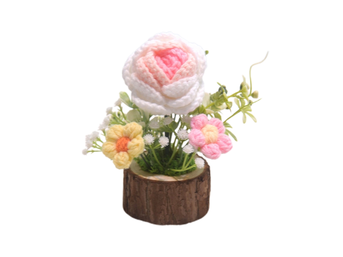 Flores Artificiais em Cachepot com Rosa Rosa LAXISCREED