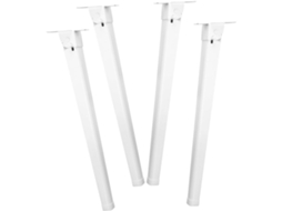 Homoyoyo Conjunto De 4 Pés Mesa Dobráveis Em Metal Com Alta Capacidade Carga, Pés De Mesa Quadrados Em Ferro Branco Para