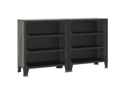 Conjunto 2 Armário de arrumação VIDAXL Cinzeto Metal (72x36x82 cm)