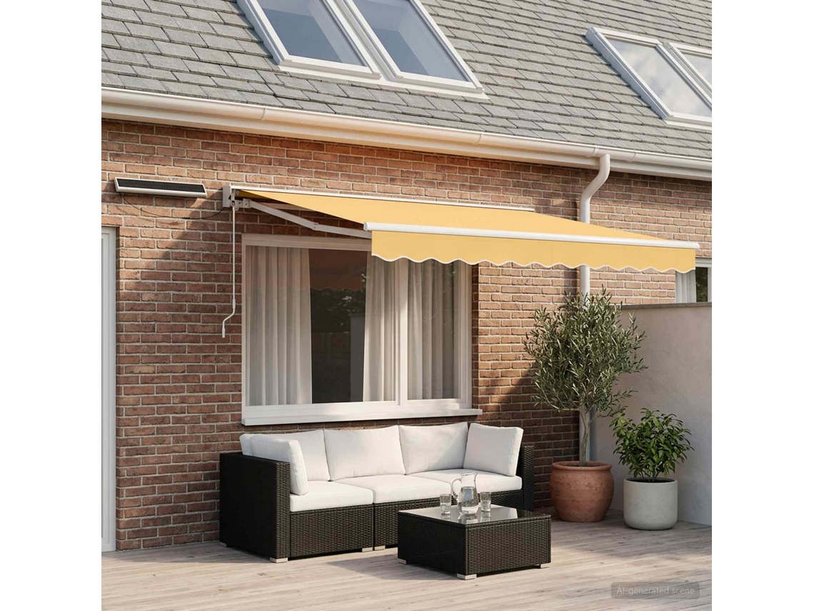 Vidaxl Toldo Retrátil Elétrico Areia 2,5 X 2 M