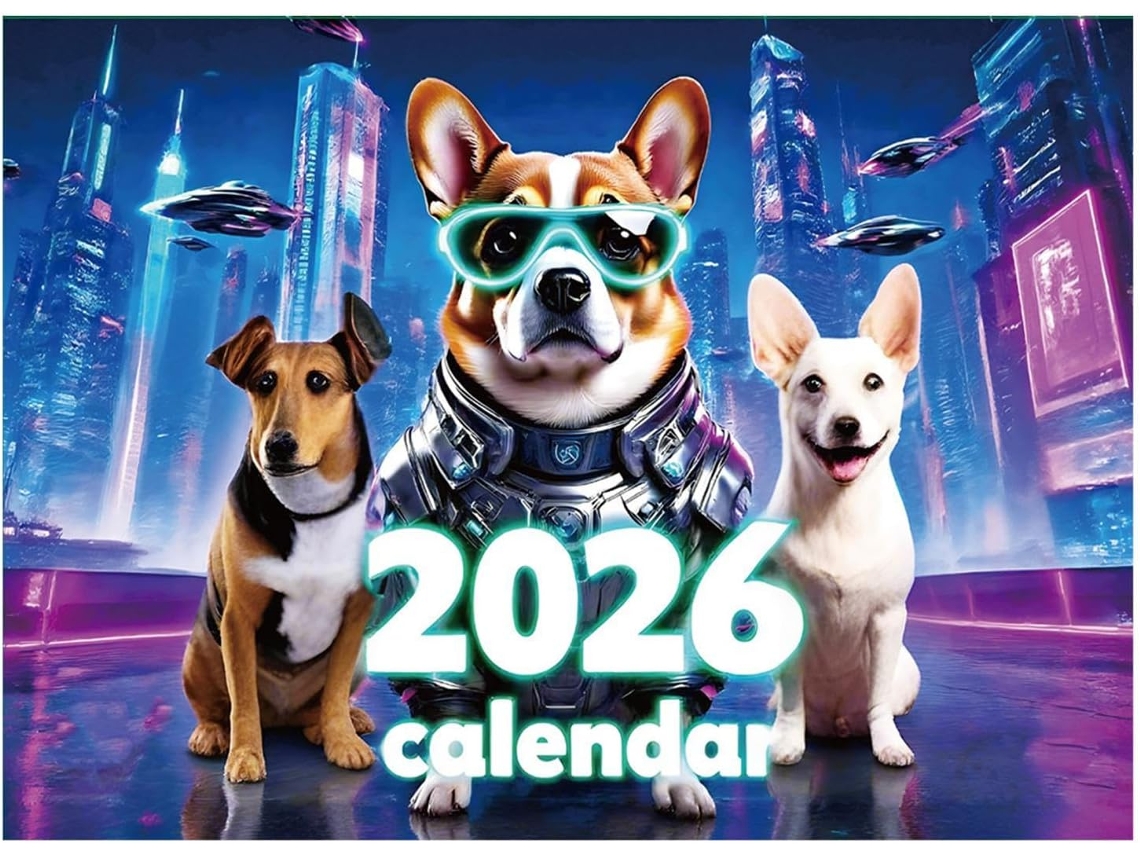 Calendário de Parede com 2026, Moderno 12 Anual Animais para Dormitório, CHABERLU