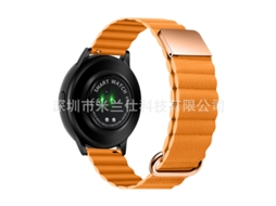 Pulseira De Couro Genuíno Com Fecho Magnético Reverso Para Samsung Galaxy Watch 4papoula Da Califórnia 18mm Yunzii (com 2 Pinos De Mola)