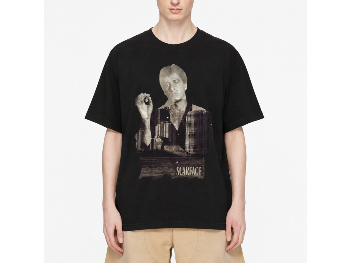 Rockinstone Scarface Movie Double Expose Black Adult T-shirt Size:l