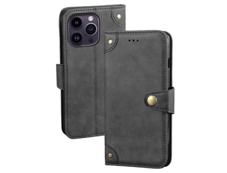 Capa Pó Para Iphone 15 Pro Max Idewei Pele Sintética Anti-riscos Preto