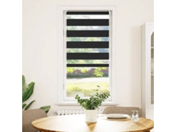 Vidaxl Cortina Zebra 80,9x150 Cm, Largura Do Tecido 76,7 Cm, Preta