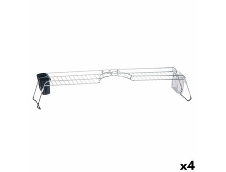 Escorredor de Louça Duplo Prateado Metal 104 x 15,5 x 19 cm (4 Unidades)