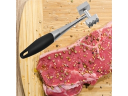 Martelo Amaciador De Carne Em Aço Inoxidável, Ferramenta De Cozinha Para Bife, Frango, Carne Cromado Preto Carne Dupla Face SUNNY SPACES