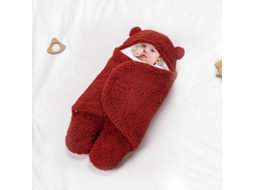 Manta Cueiro Lã Inverno Bebê 0-3 Meses 78x62cm Vermelho Panoona