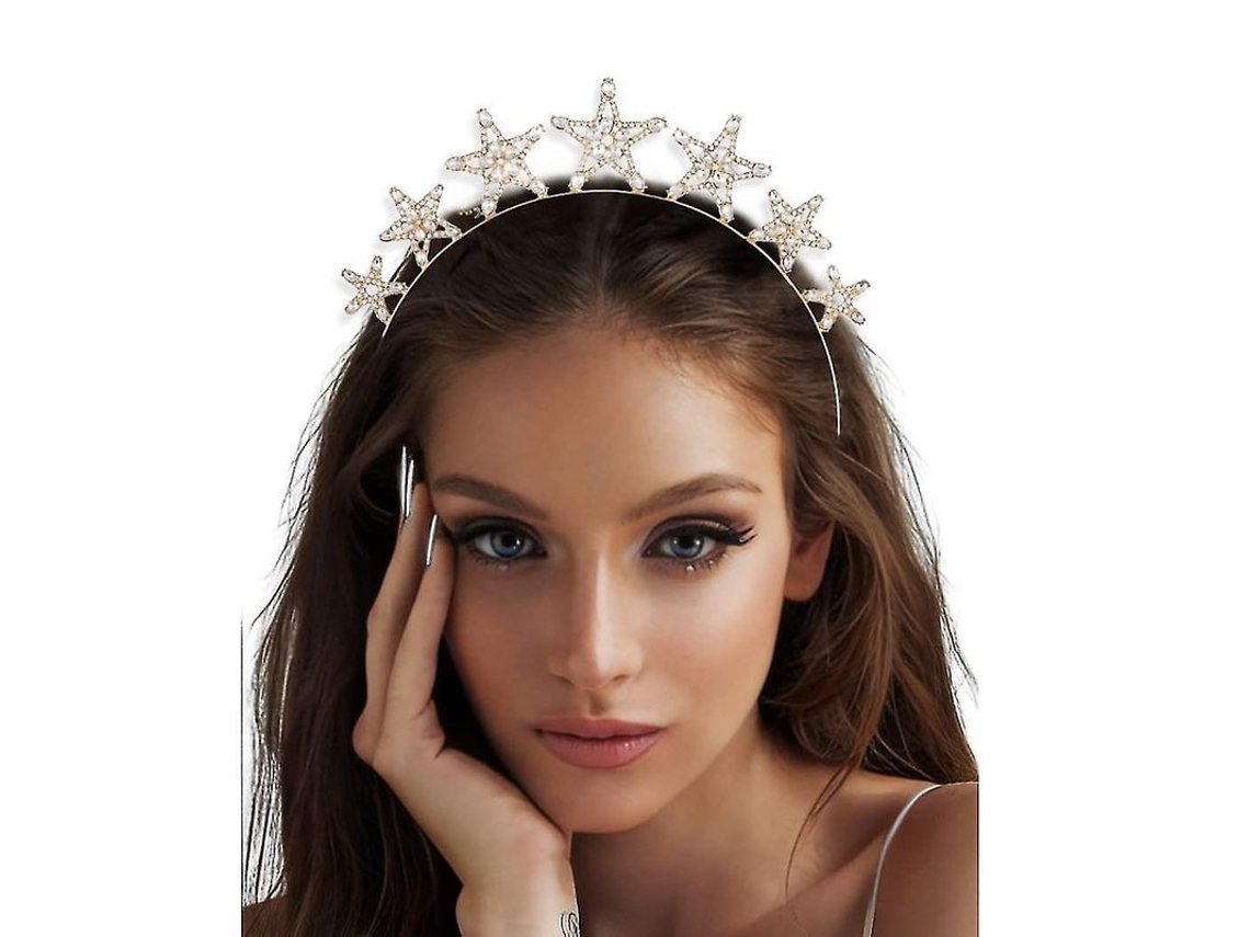 2026 diadema para Noiva com Estrelas Brilhantes, Pedras Rhinestone, Acessório de Cabelo para Festa de Casamento, Mulheres e Meninas