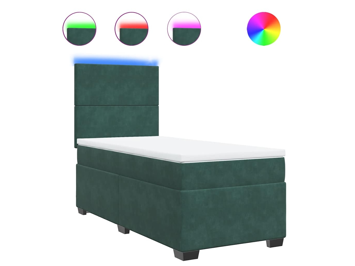 Box Spring Bed, Box Spring Beds Vidaxl Verde Veludo (100 X 200 Cm)
