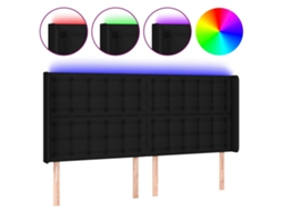 Led Headboard, Led Headboards Vidaxl Preto Tecido (183 X 16 X 118/128 Cm)