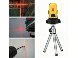 Nível A Laser Ajustável Em 360° (linhas Cruzadas Vermelhas) Com Suporte – Compatível Com Linhas Angulares