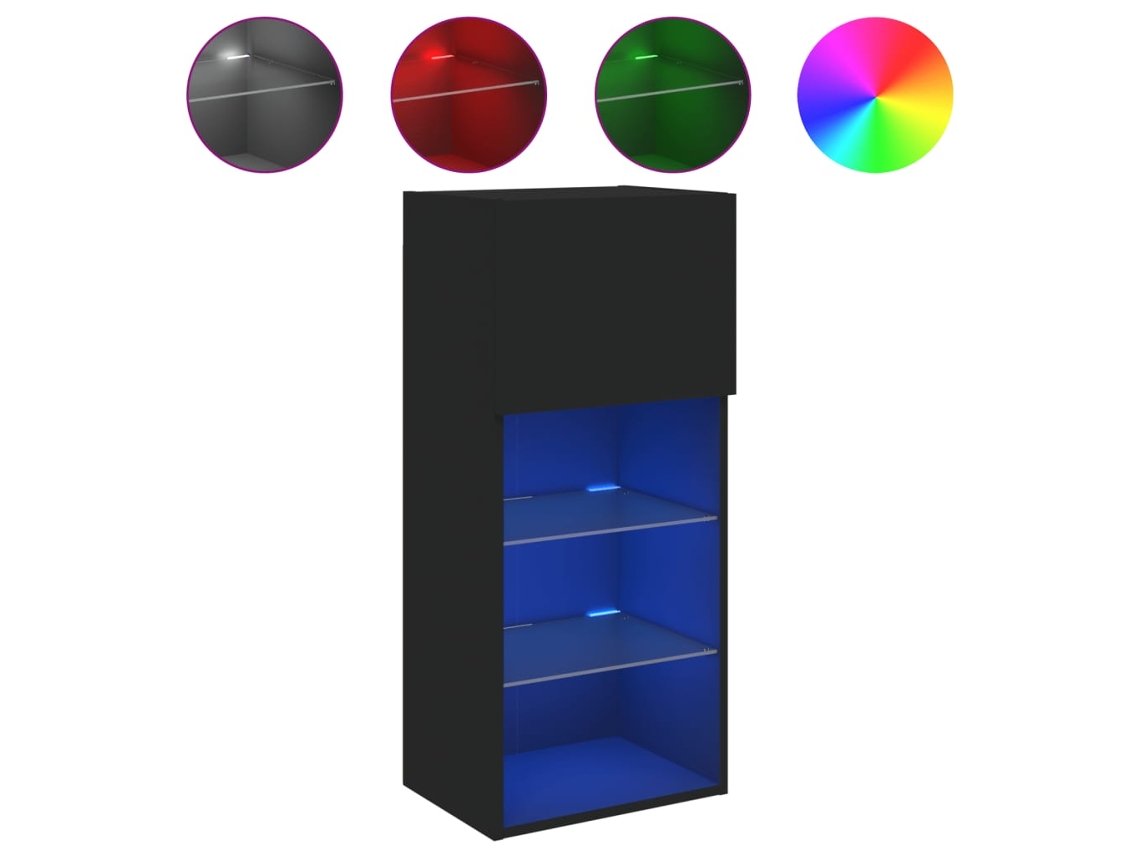 Móvel para TV com luzes LED 40,5x30x90 cm Preto MAISON EXCLUSIVE