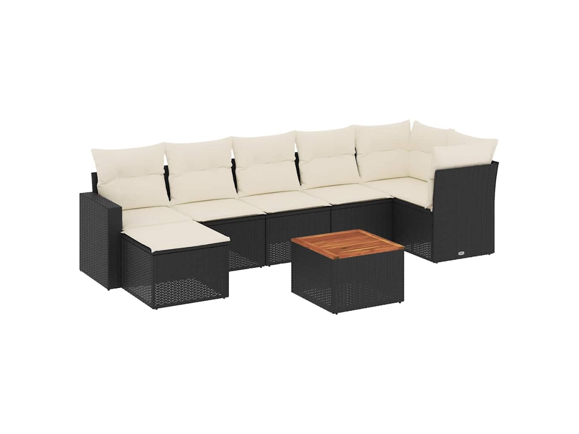 Garden Sofa Set, Garden Sofa Sets Vidaxl Preto Rattan / Vime (n/a)