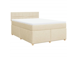 Box Spring Bed, Box Spring Beds Vidaxl Creme Tecido (140 X 200 Cm)