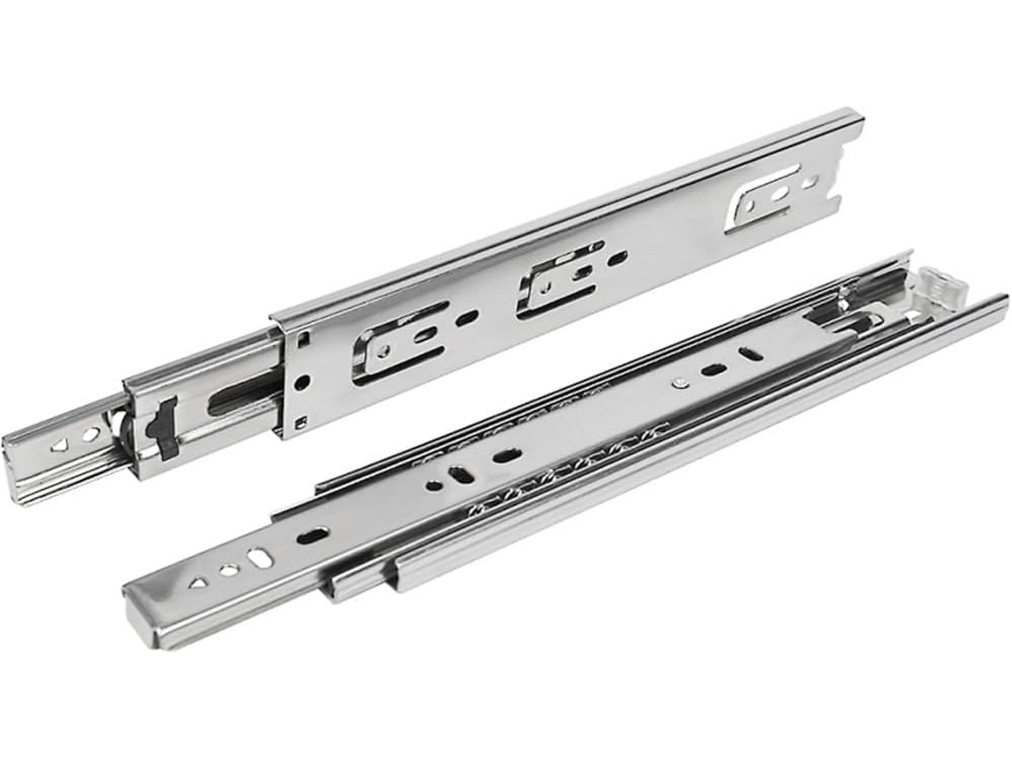Corrediças Laterais Para Gavetas, Capacidade De Carga 45kg 100lb, Trilho Extensível Com Rolamentos De Esferas Em Aço