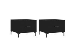 Conjunto de Mesas de Centro 2 Pcs Madeira Processada Preto MAISON EXCLUSIVE (50x50x40 cm)