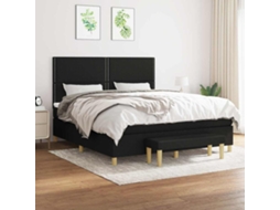 Vidaxl Cama Com Molas/colchão 160x200 Cm Tecido Preto