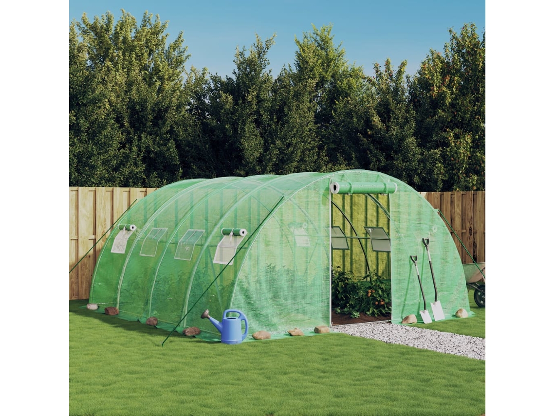 Vidaxl Estufa Com Estrutura De Aço 16 M² 4x4x2 M Verde