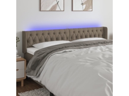 Vidaxl Cabeceira De Cama C/ Luzes Led 183x16x78/88cm Cinza-acastanhado